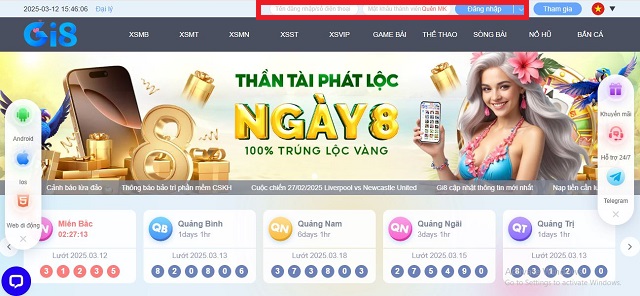 Đăng nhập tài khoản Gi8 Đăng nhập tài khoản Gi8
