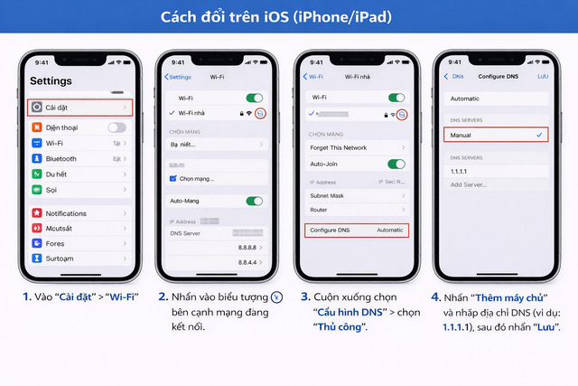 Cách đổi DNS trên Điện thoại iPhone Cách đổi DNS trên Điện thoại iPhone