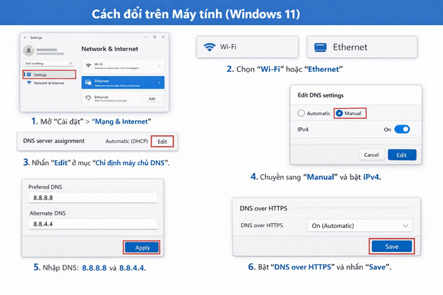 Thay đổi DNS trên thiết bị Windows 11 Thay đổi DNS trên thiết bị Windows 11